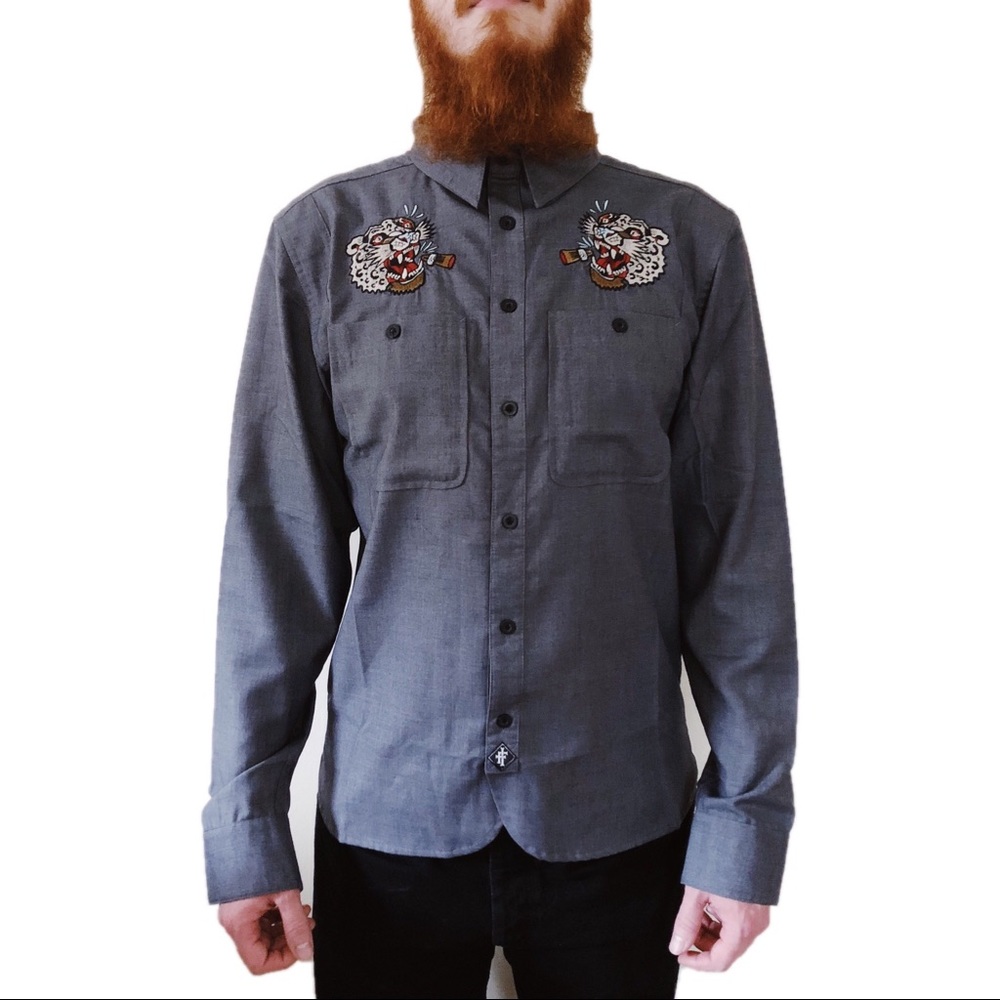 Men’s Iron Fist Havana TigersWoven Button Up